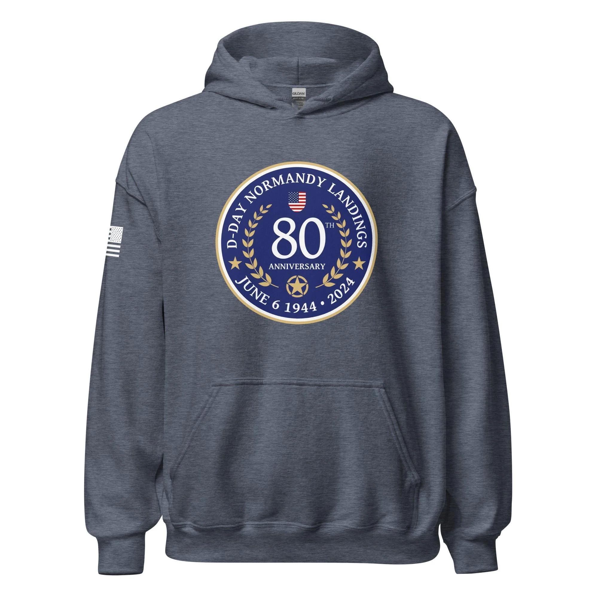 D-Day 2024 80th Anniversary Memorial Emblem Unisex Hoodie - Image 9