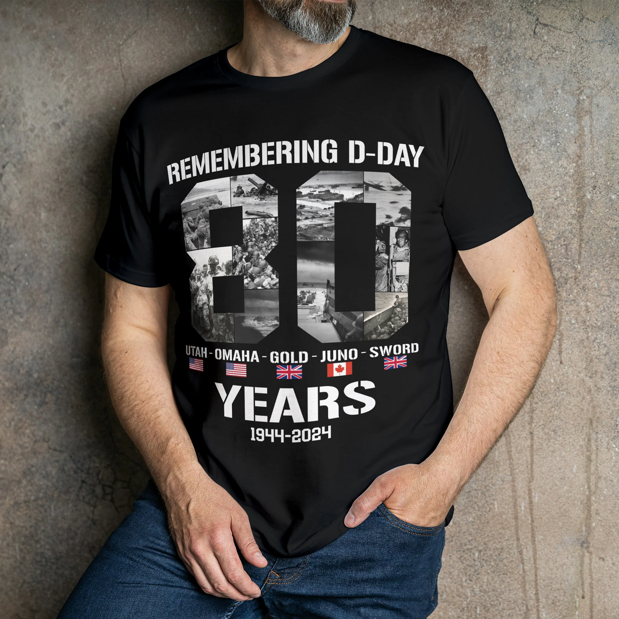 Remembering D-Day 2024 - 80th Anniversary Memorial T-Shirt - Image 3