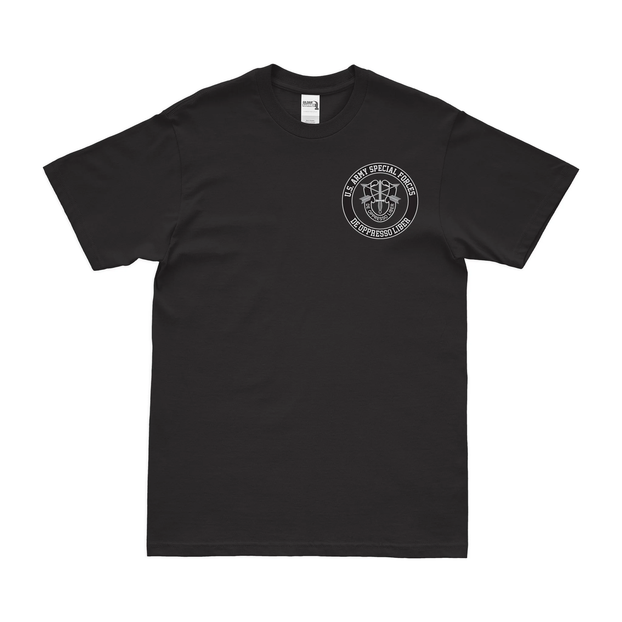 De Oppresso Liber Circle Logo Left Chest Emblem T-Shirt