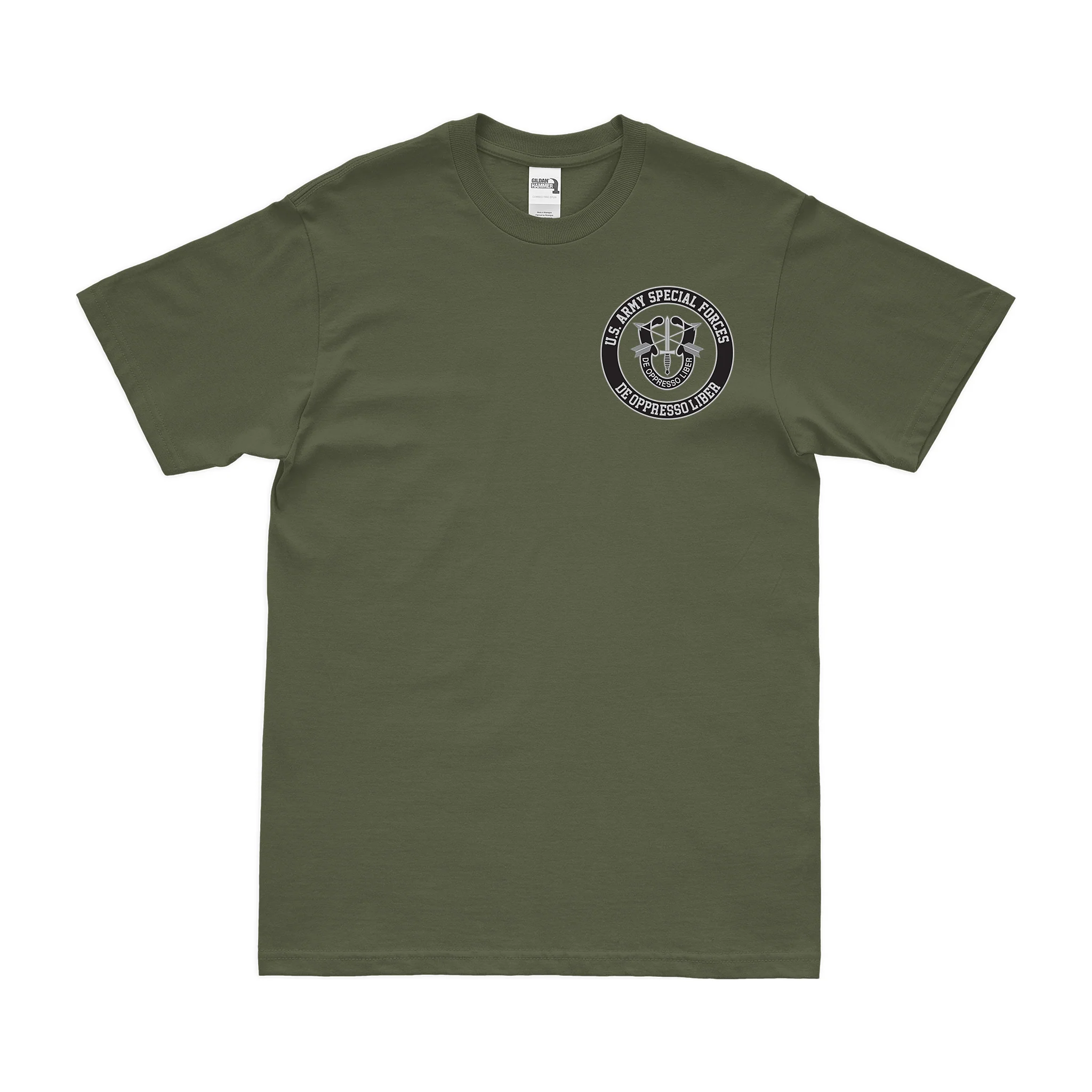 De Oppresso Liber Circle Logo Left Chest Emblem T-Shirt - Image 2