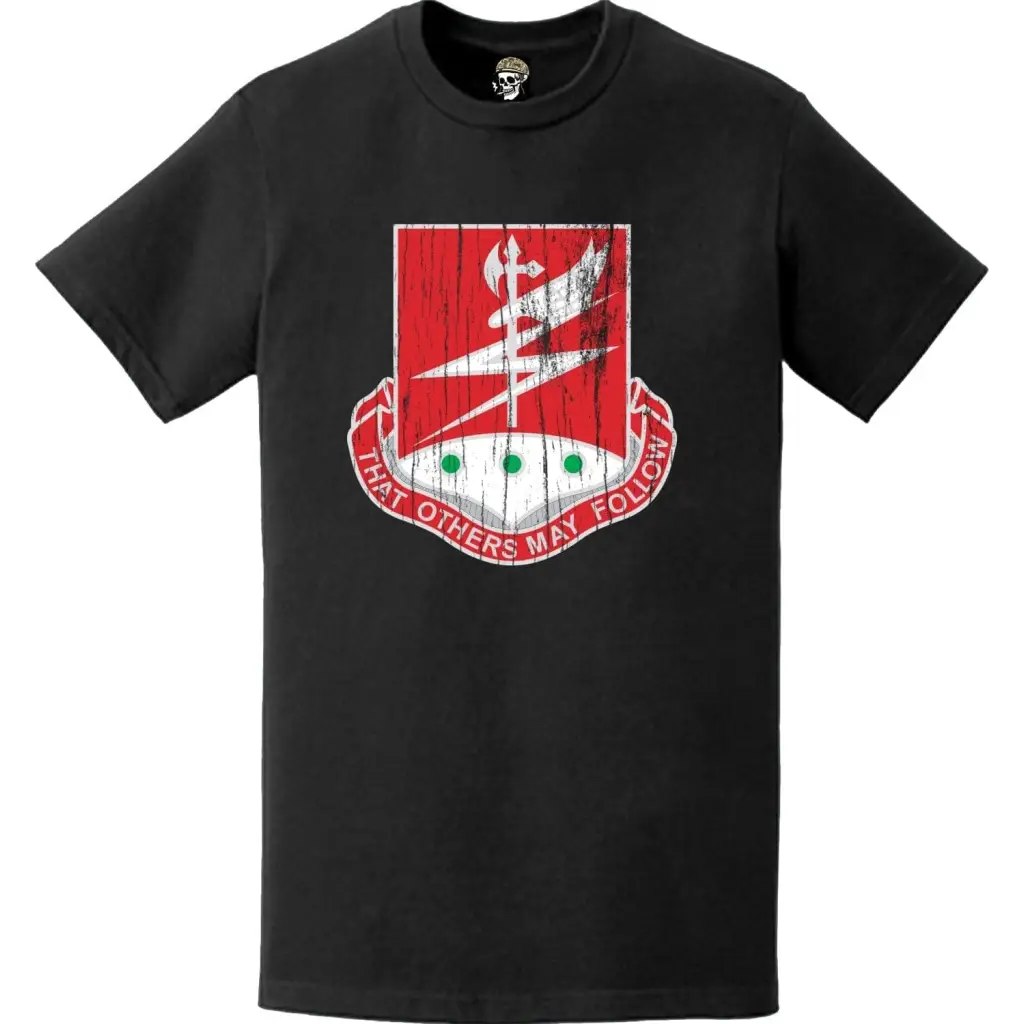 Distressed 127th Engineer Battalion Logo Emblem T-Shirt