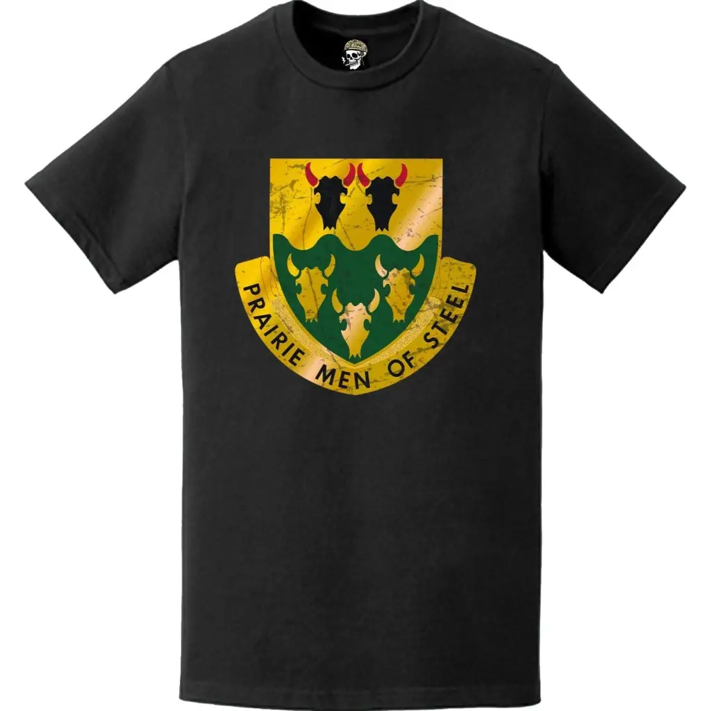 Distressed 195th Armor Regiment Emblem Logo T-Shirt