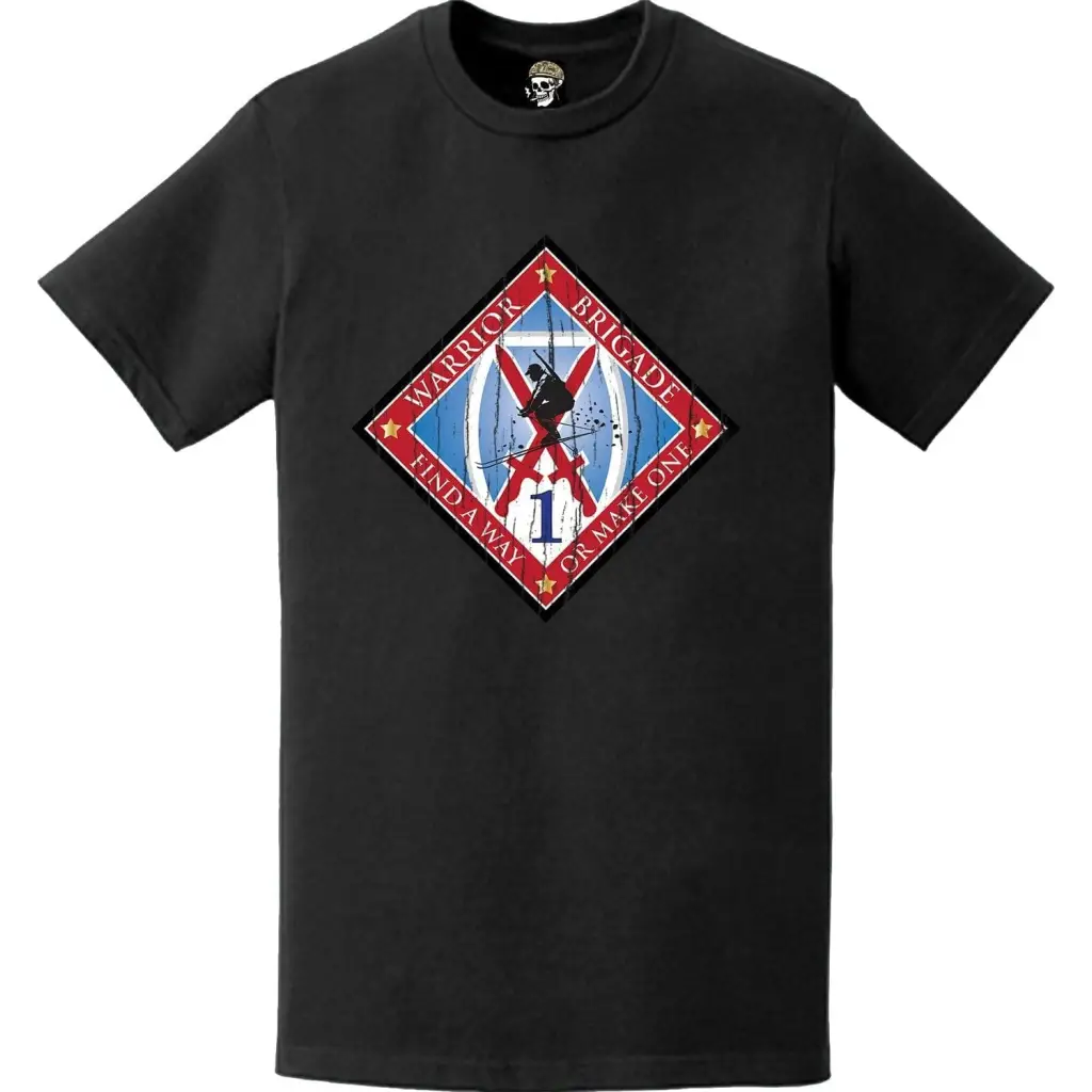 Distressed 1st BCT 10th Mountain Division 'Warriors' Emblem Logo T-Shirt