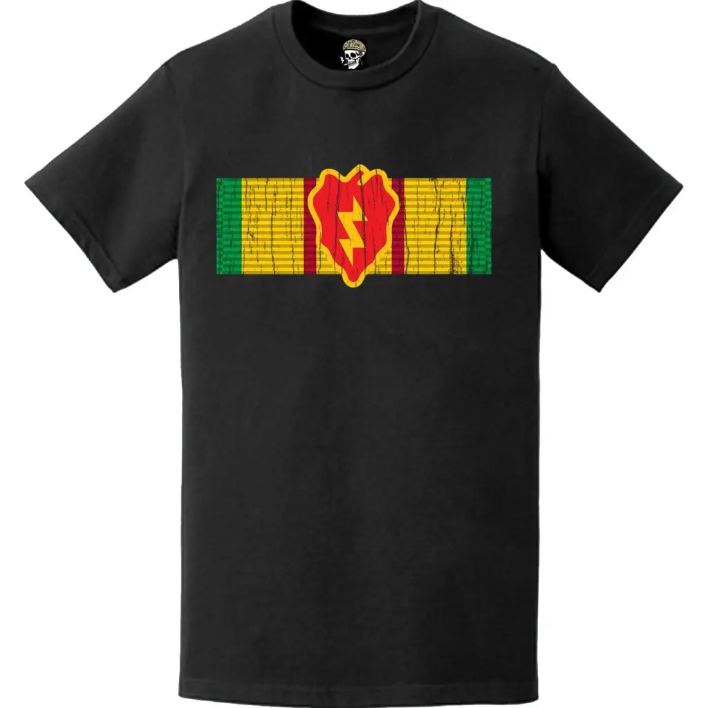 Distressed 25th Infantry Division Vietnam War Service Ribbon Veteran T-Shirt