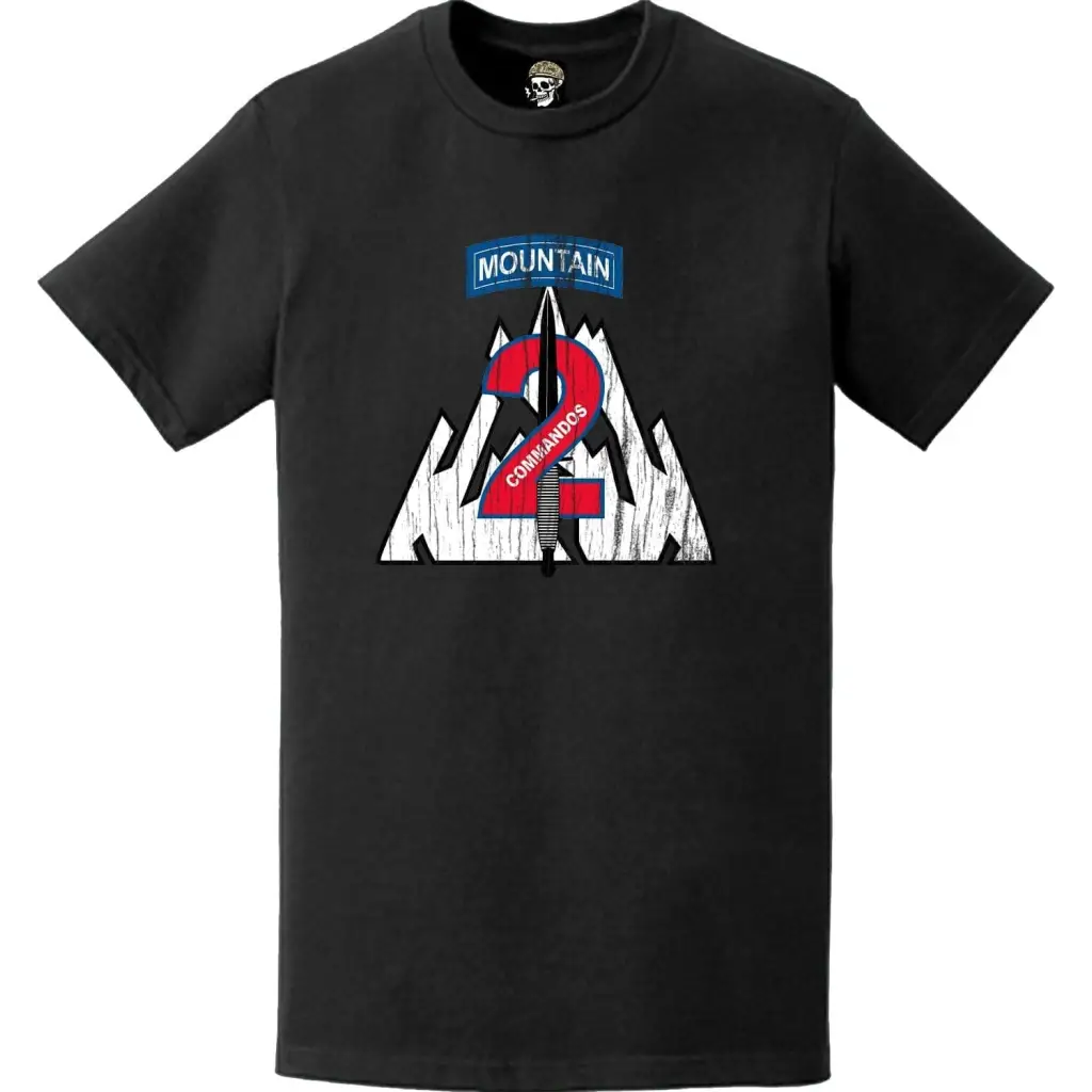 Distressed 2nd BCT 10th Mountain Division 'Commandos' Logo Emblem T-Shirt