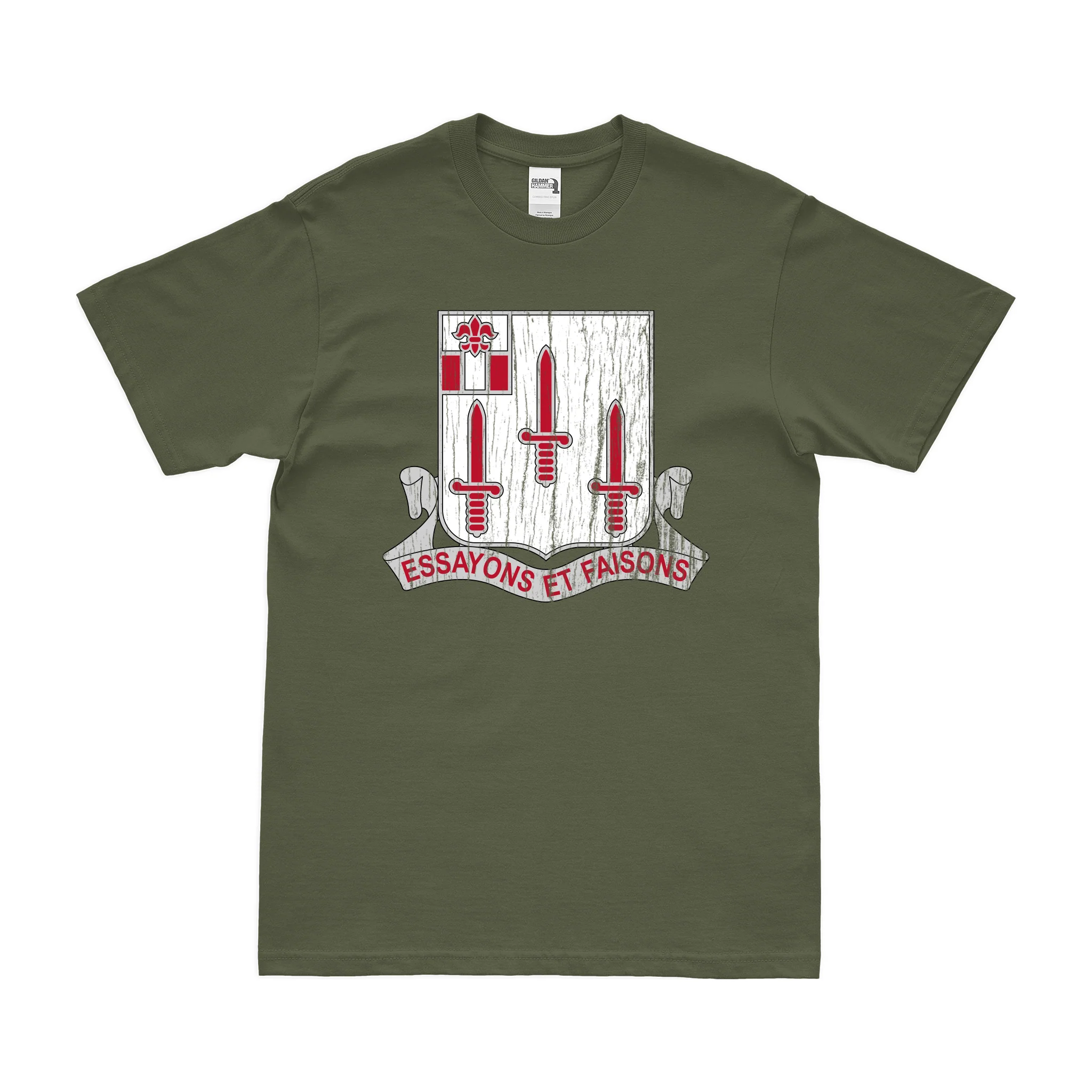 Distressed 54th Engineer Battalion Logo Emblem T-Shirt - Image 2