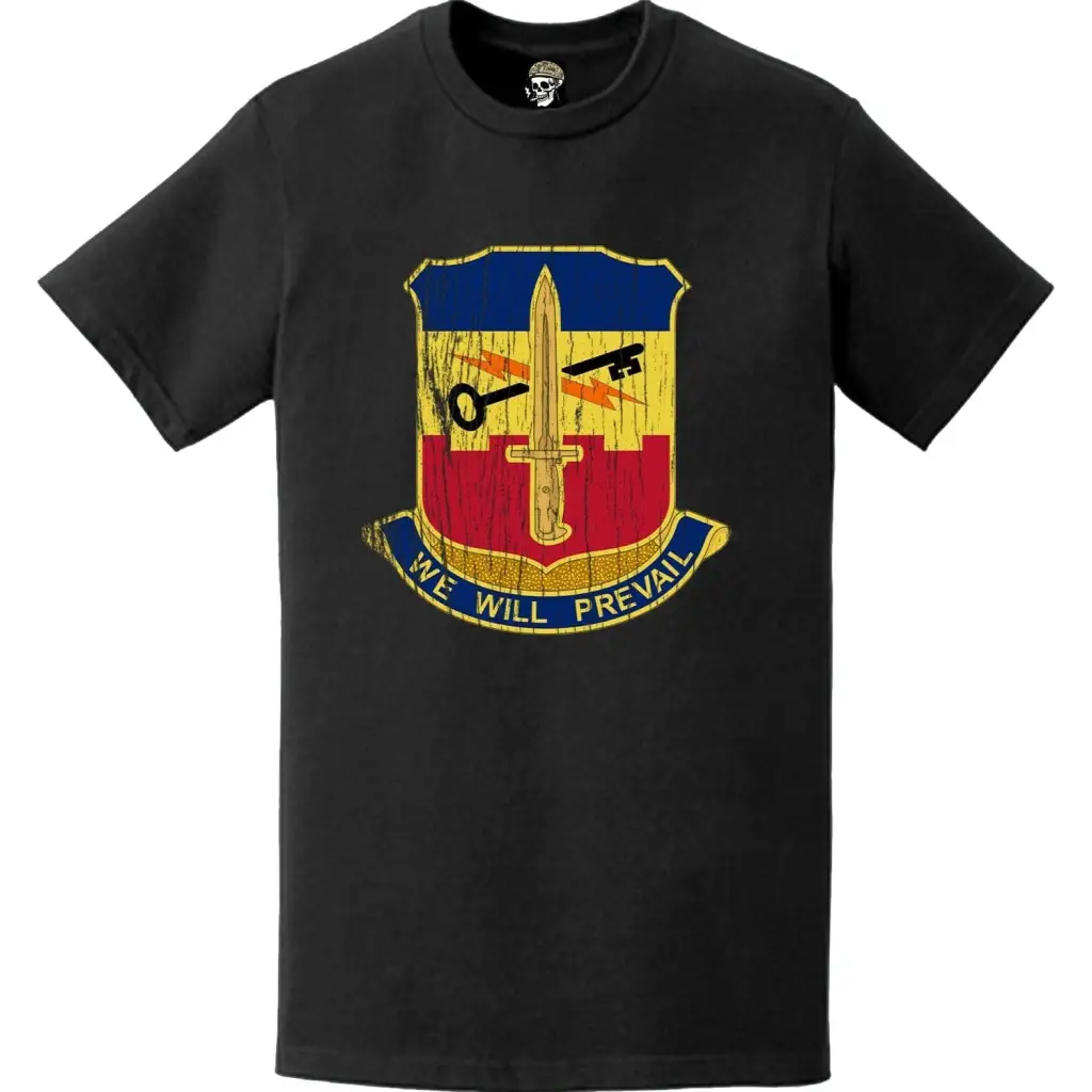 Distressed 741st Engineer Battalion Logo Emblem T-Shirt