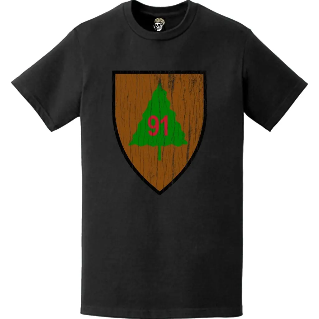 Distressed 91st Infantry Division (91st ID) SSI Logo Crest T-Shirt