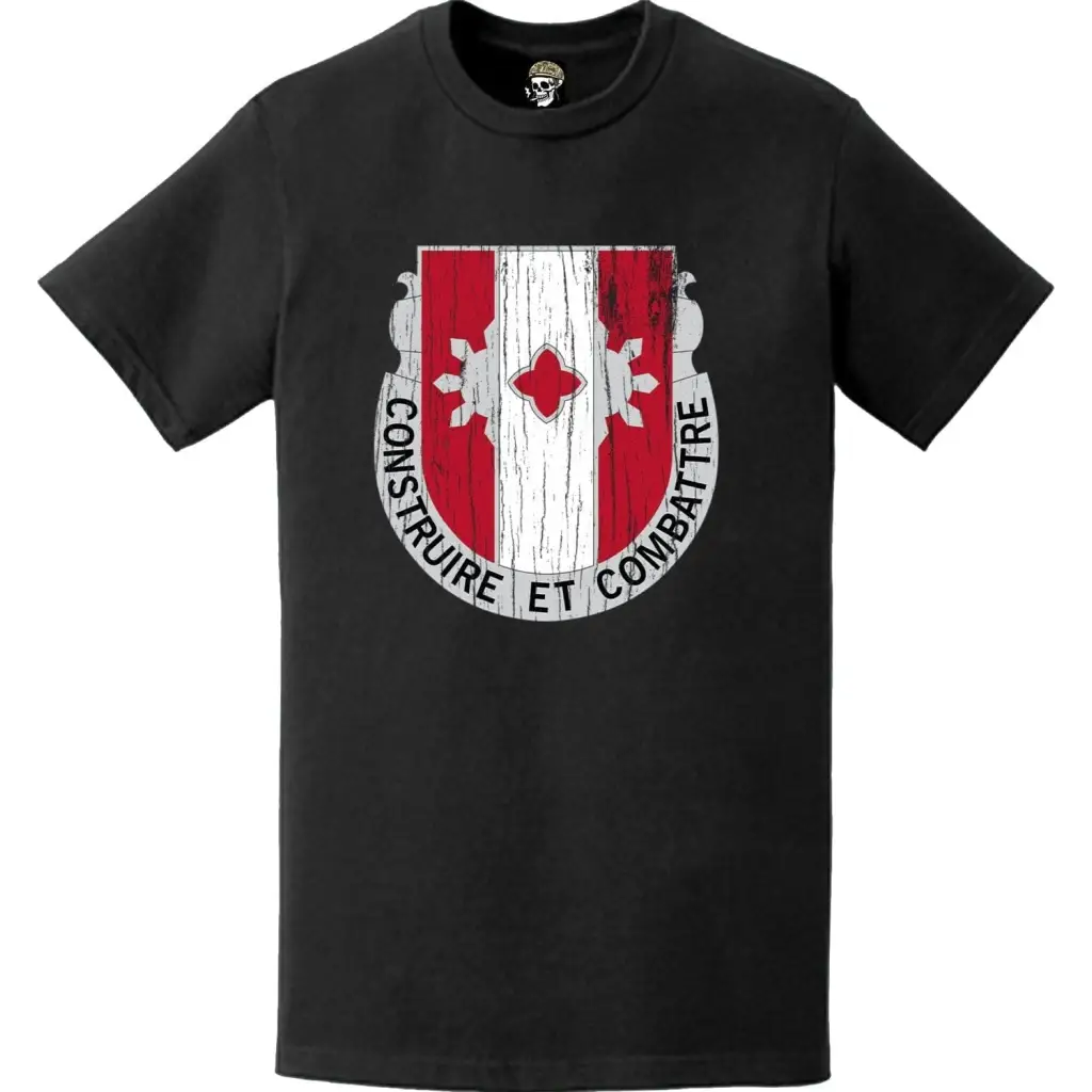 Distressed 961st Engineer Battalion Logo Emblem T-Shirt