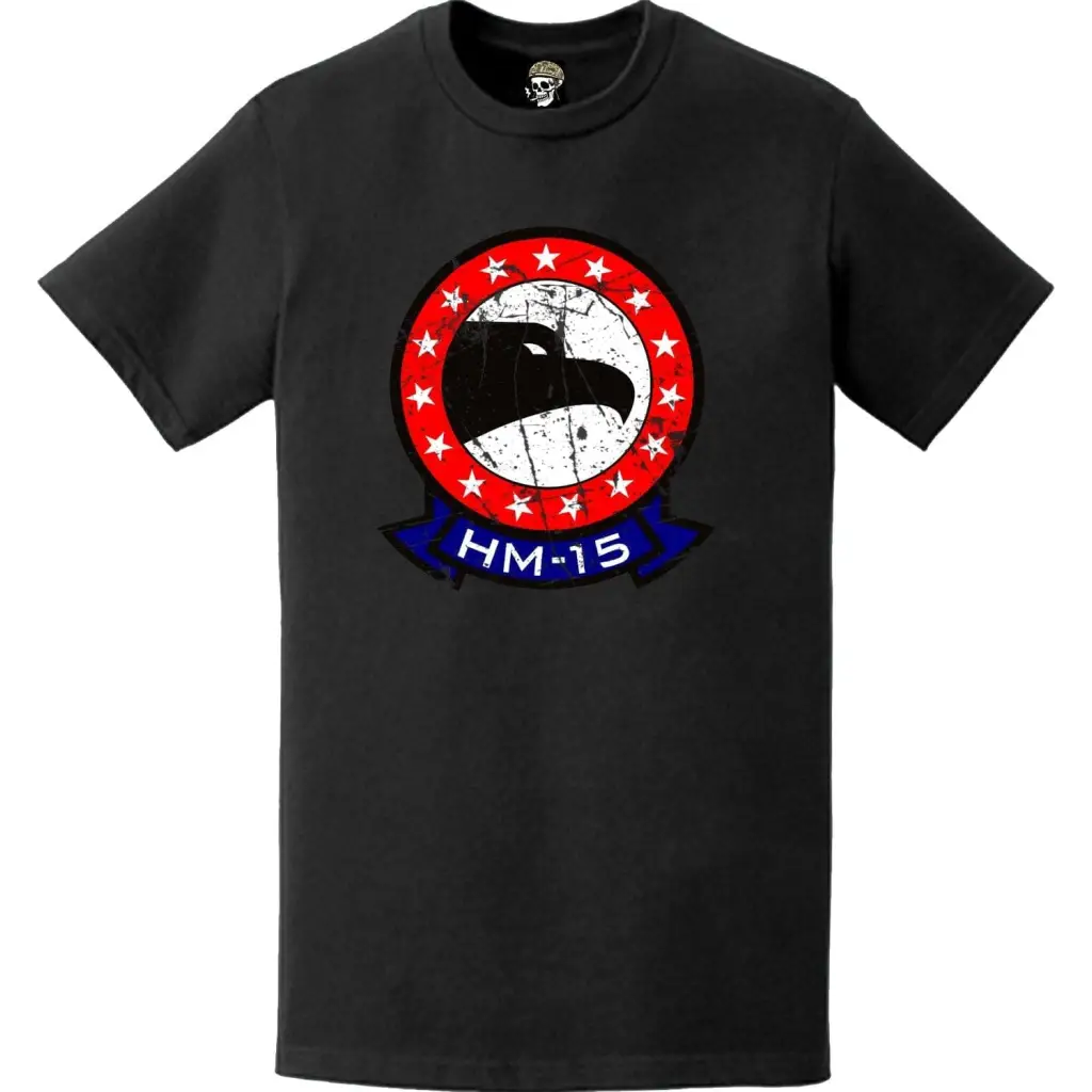 Distressed HM-15 "Blackhawks" Logo T-Shirt