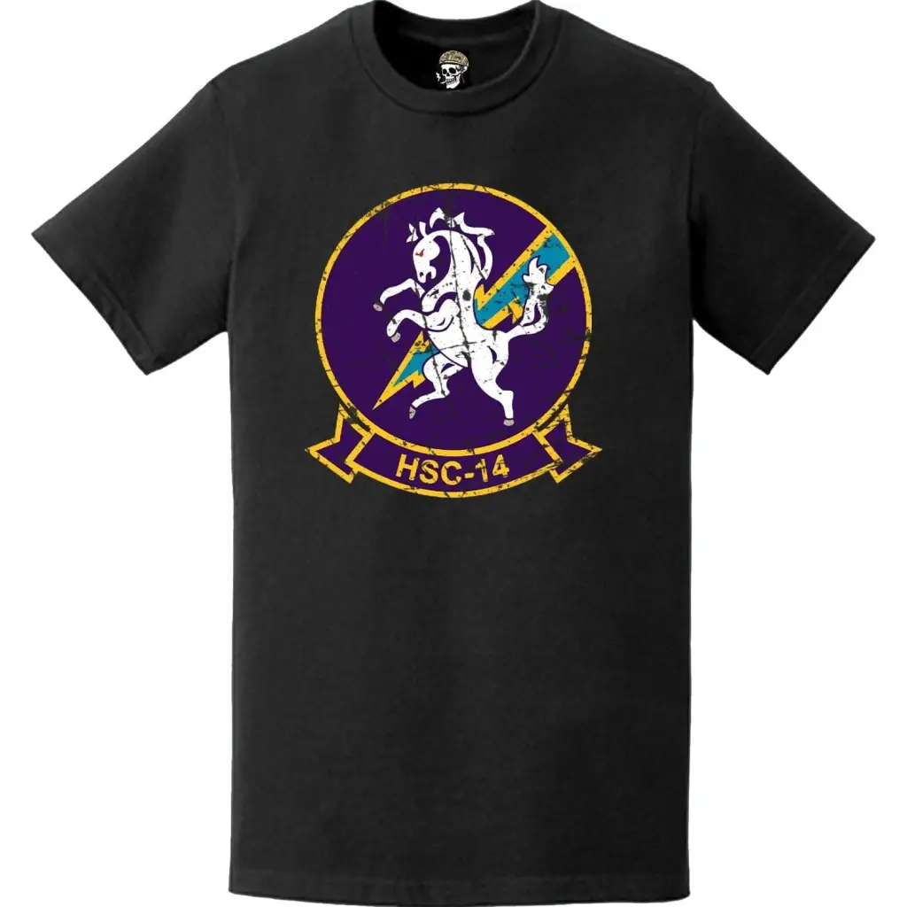 Distressed HSC-14 "Chargers" Emblem Logo T-Shirt
