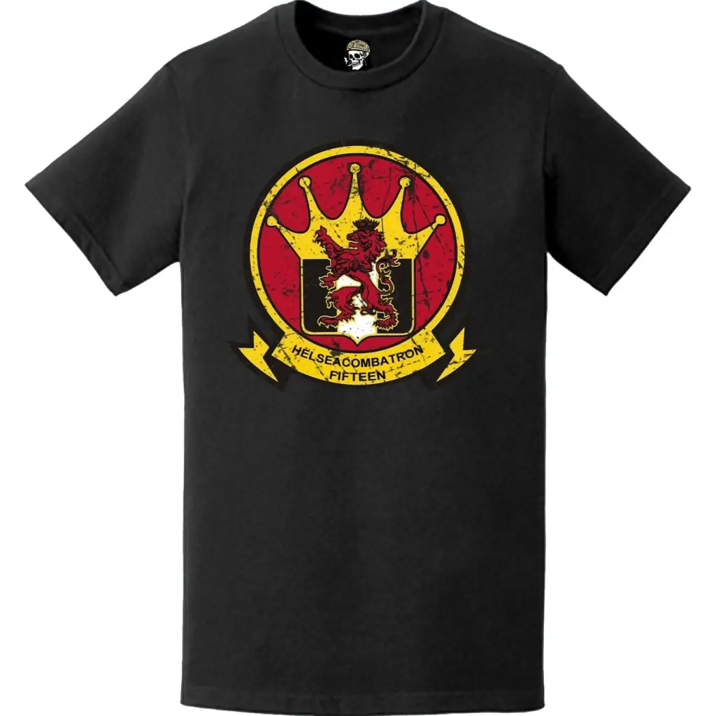 Distressed HSC-15 "Red Lions" Emblem Logo T-Shirt
