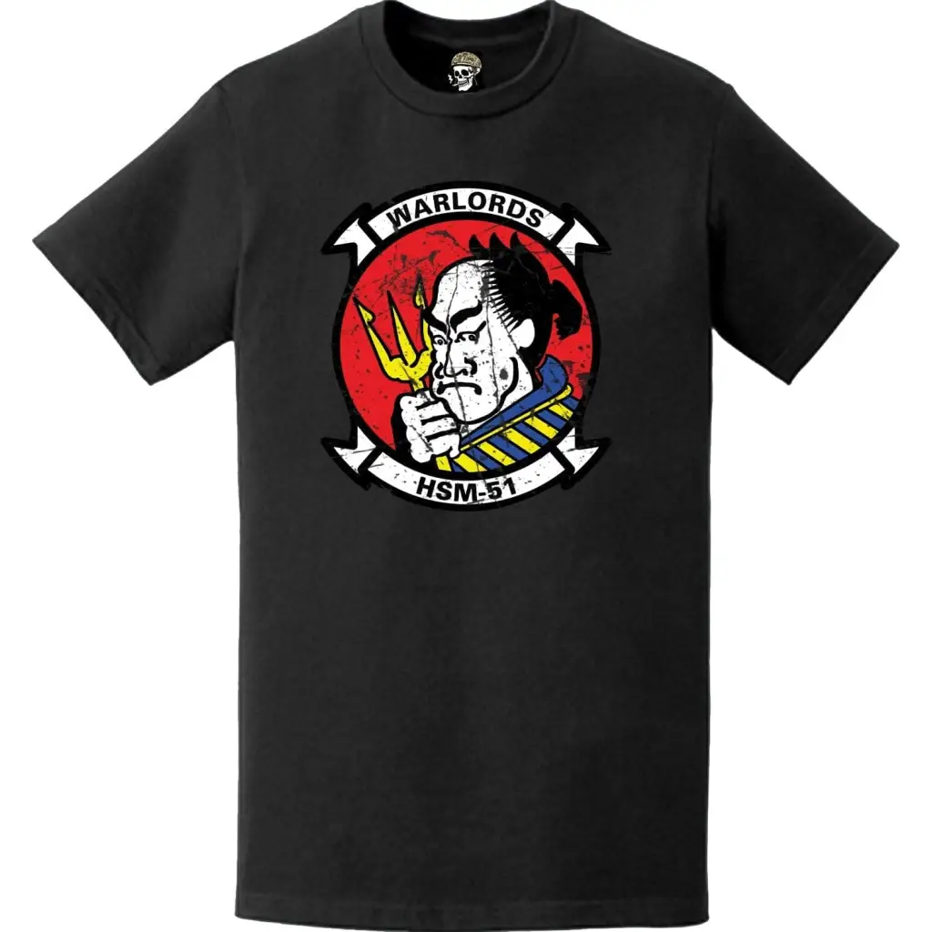 Distressed HSM-51 "Warlords" Logo Emblem Crest T-Shirt