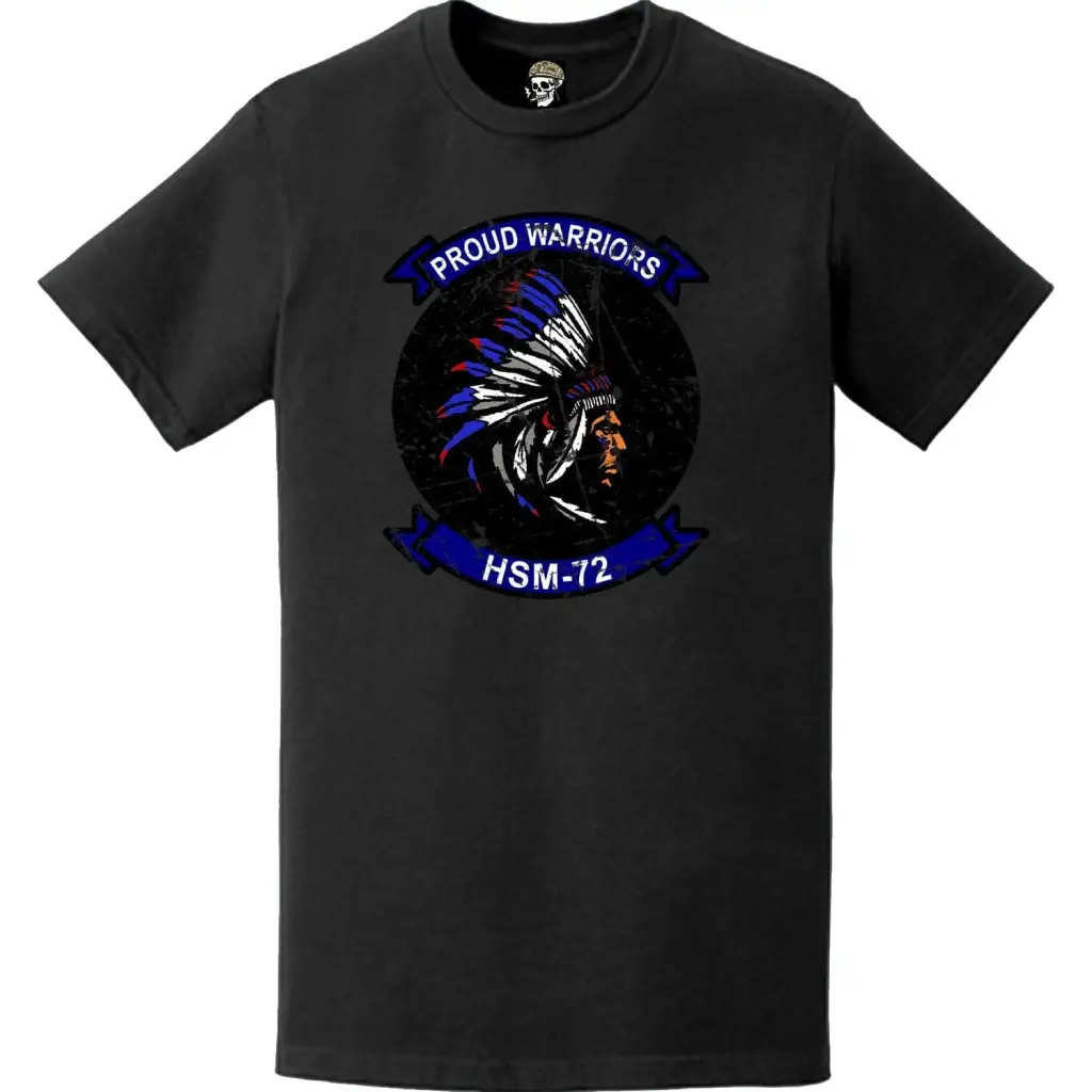 Distressed HSM-72 "Proud Warriors" Logo Emblem T-Shirt