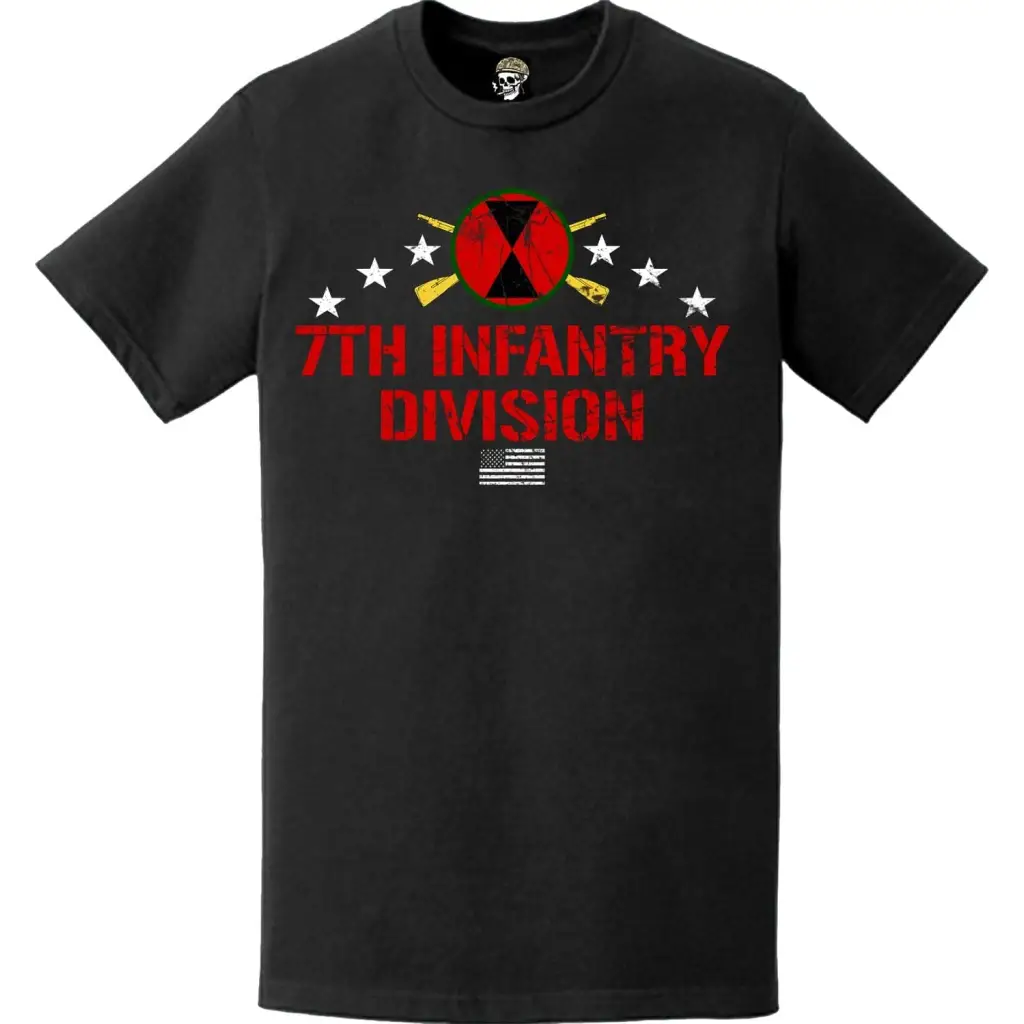 Distressed 7th Infantry Division Infantry Rifles T-Shirt
