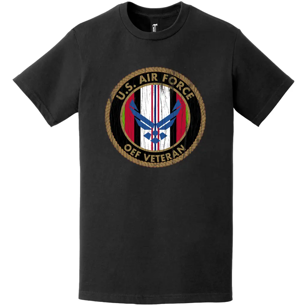 Distressed U.S. Air Force OEF Veteran Emblem T-Shirt