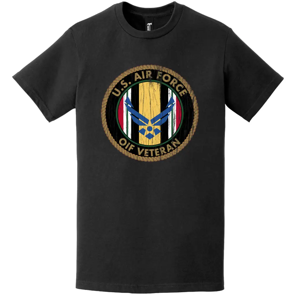 Distressed U.S. Air Force Operation Iraqi Freedom (OIF) Veteran T-Shirt