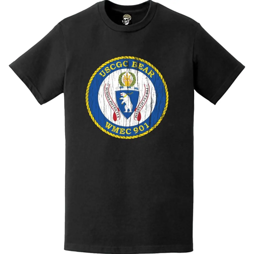 Distressed USCGC Bear (WMEC-901) Ship's Crest Emblem Logo T-Shirt