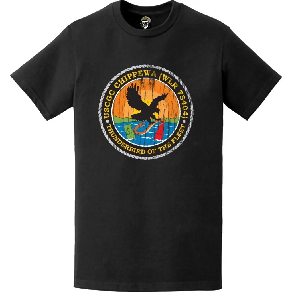 Distressed USCGC Chippewa (WLR-75404) Ship's Crest Emblem Logo T-Shirt
