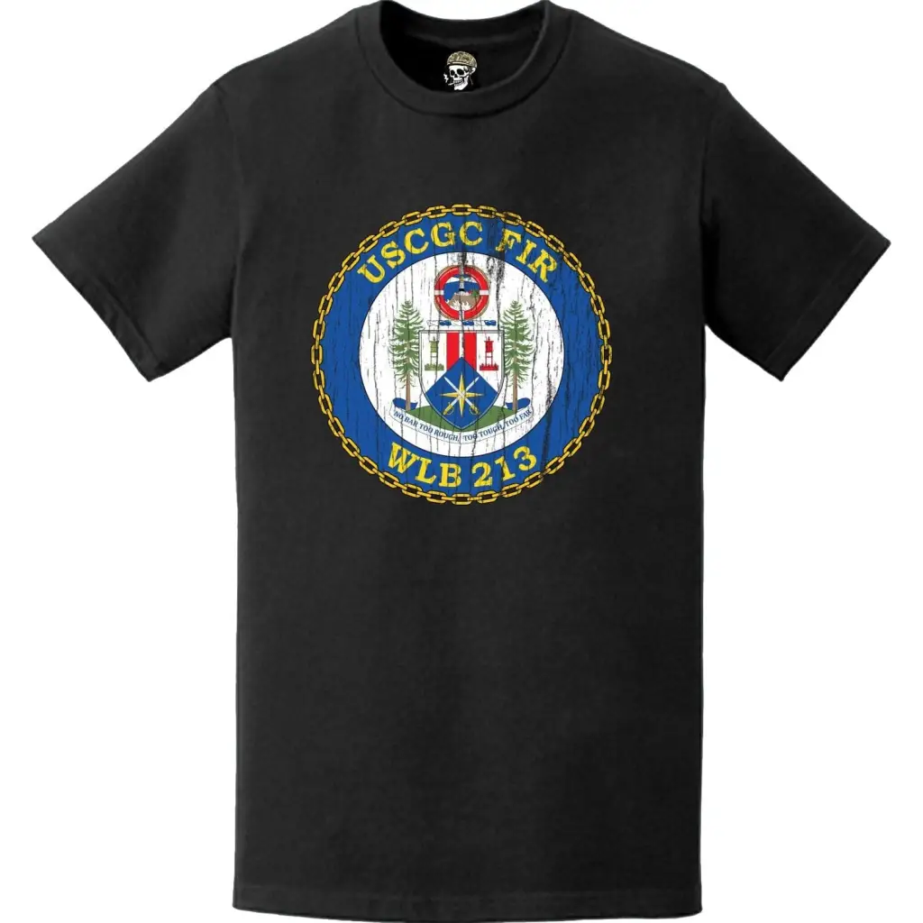 Distressed USCGC Fir (WLB-213) Ship's Crest Emblem Logo T-Shirt