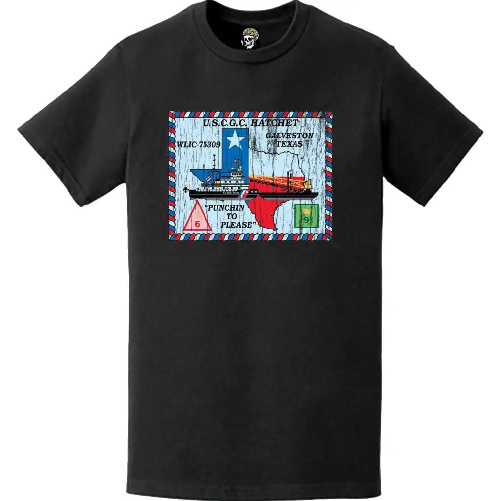 Distressed USCGC Hatchet (WLIC-75309) Ship's Crest Emblem Logo T-Shirt