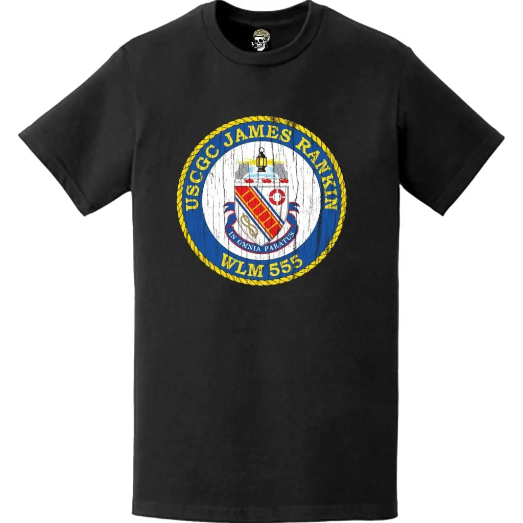 Distressed USCGC James Rankin (WLM-555) Ship's Crest Emblem Logo T-Shirt