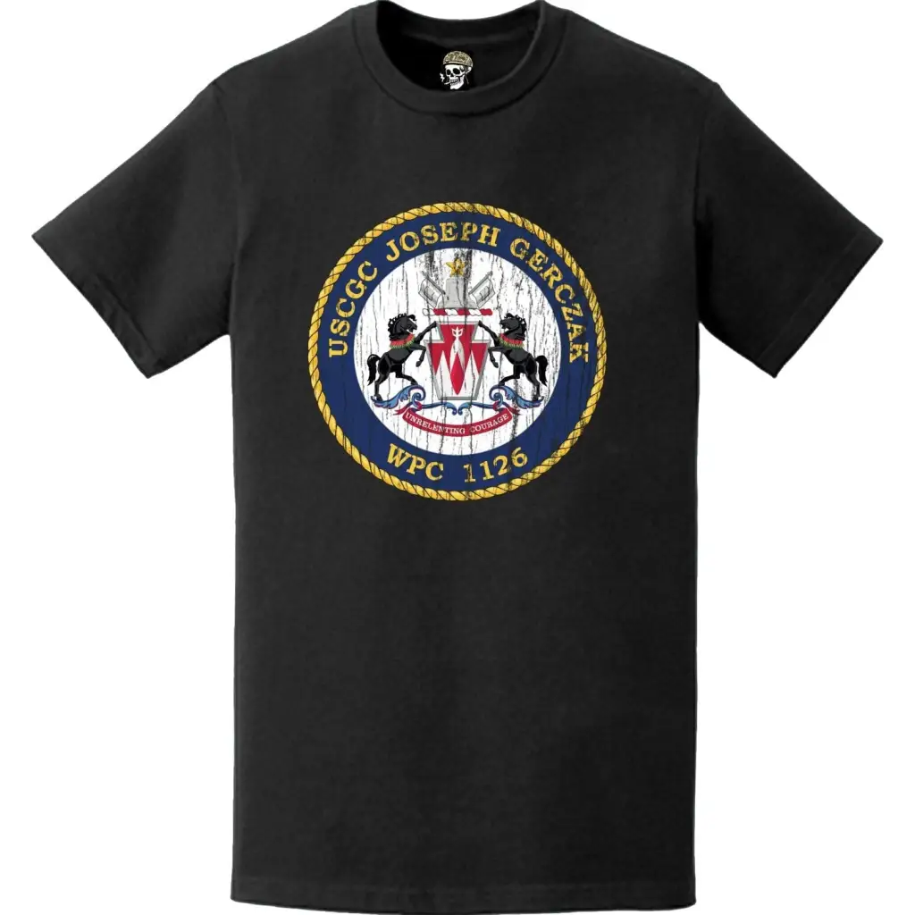 Distressed USCGC Joseph Gerczak (WPC-1126) Ship's Crest Emblem Logo T-Shirt