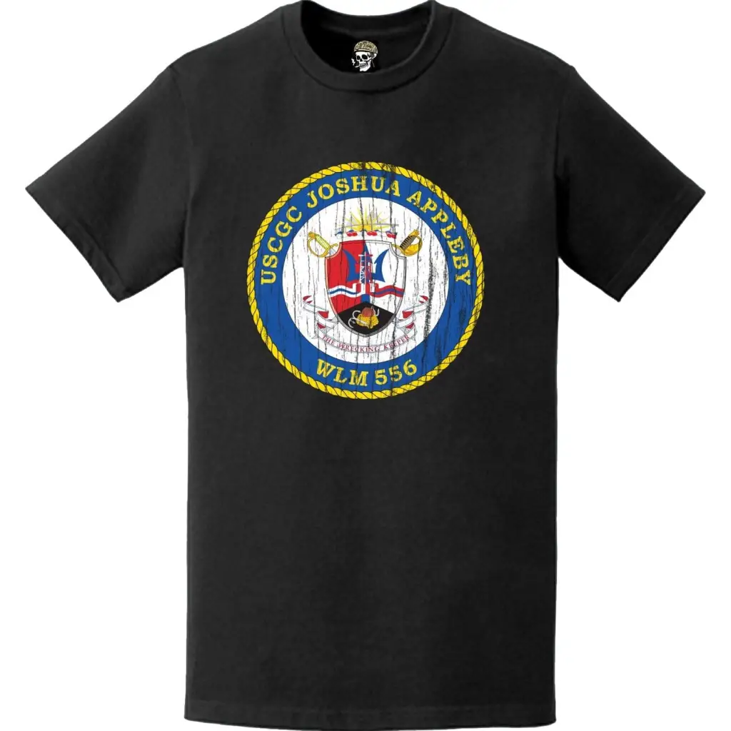 Distressed USCGC Joshua Appleby (WLM-556) Ship's Crest Emblem Logo T-Shirt