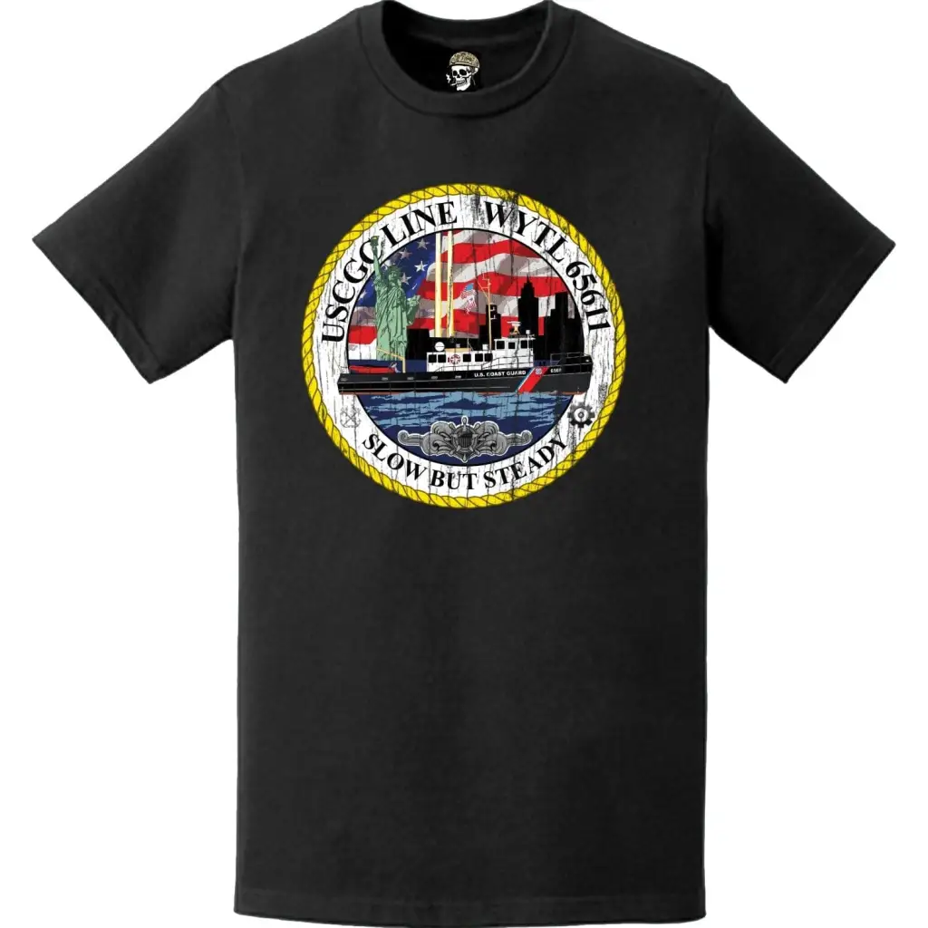 Distressed USCGC Line (WYTL-65611) Ship's Crest Emblem Logo T-Shirt