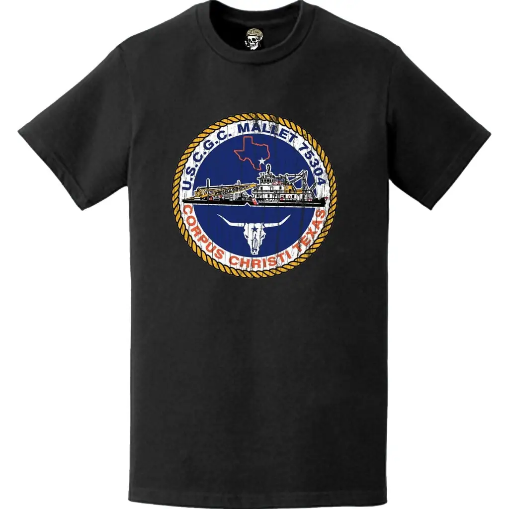 Distressed USCGC Mallet (WLIC-75304) Ship's Crest Emblem Logo T-Shirt