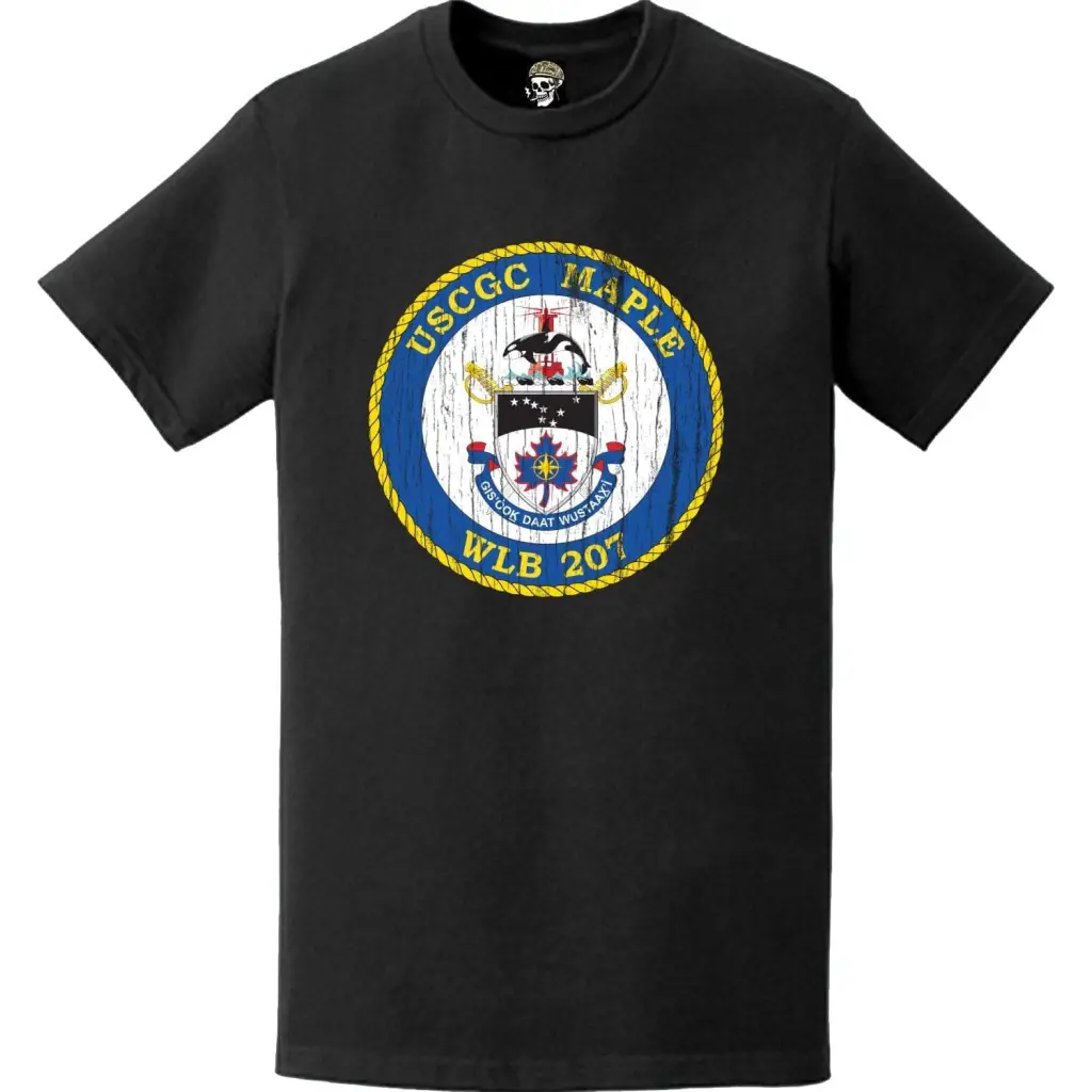Distressed USCGC Maple (WLB-207) Ship's Crest Emblem Logo T-Shirt