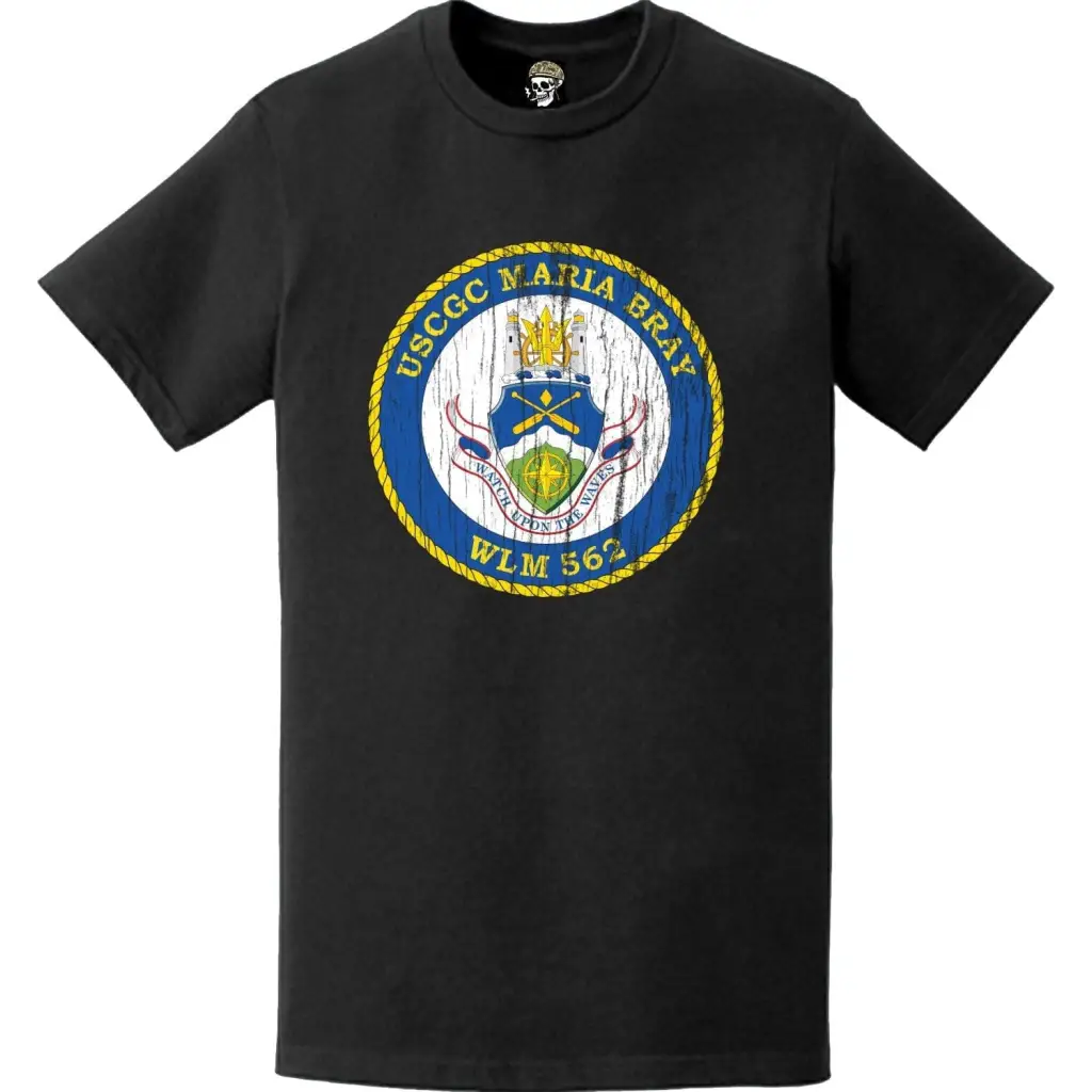 Distressed USCGC Maria Bray (WLM-562) Ship's Crest Emblem Logo T-Shirt