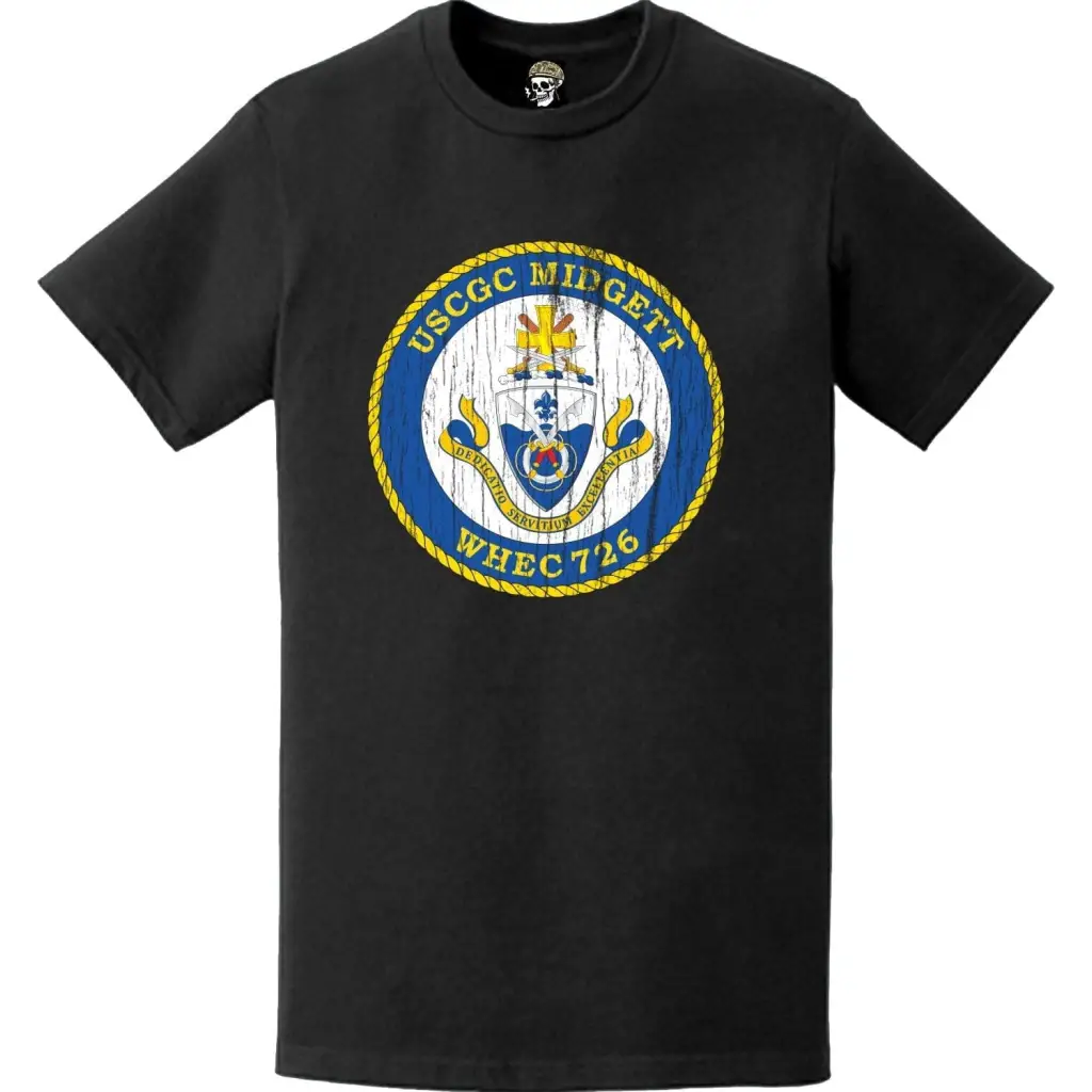 Distressed USCGC Midgett (WHEC-726) Ship's Crest Emblem Logo T-Shirt