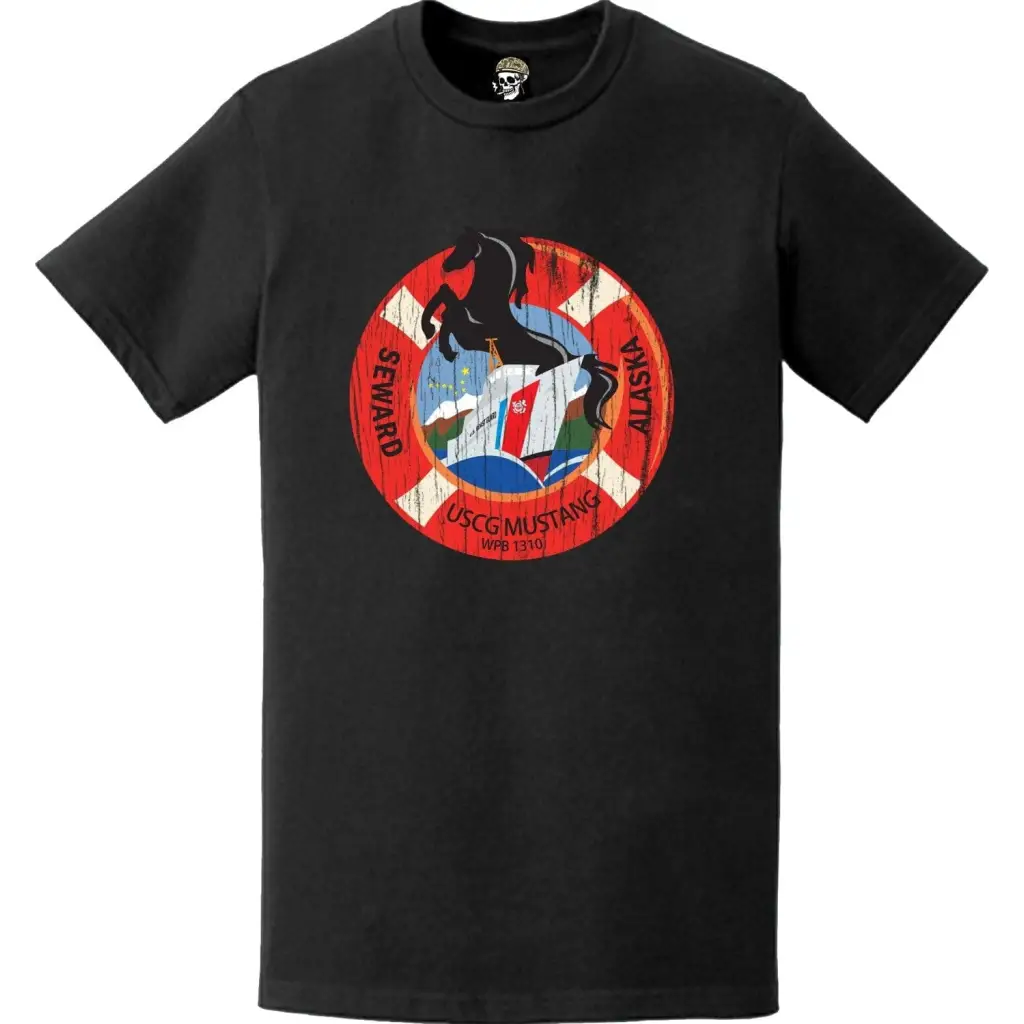 Distressed USCGC Mustang (WPB-1310) Ship's Crest Logo T-Shirt