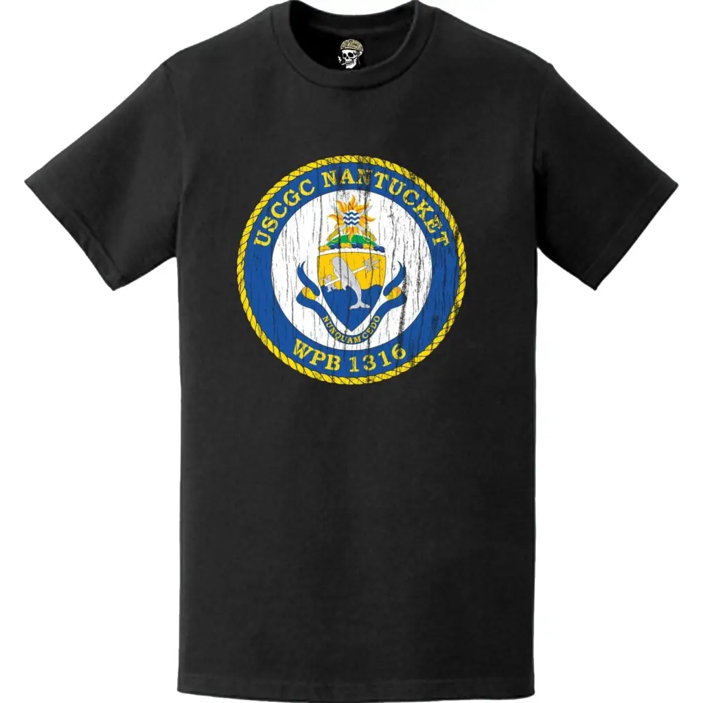 Distressed USCGC Nantucket (WPB-1316) Ship's Crest Emblem Logo T-Shirt