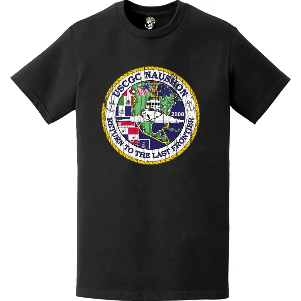 Distressed USCGC Naushon (WPB-1311) Ship's Crest Emblem Logo T-Shirt