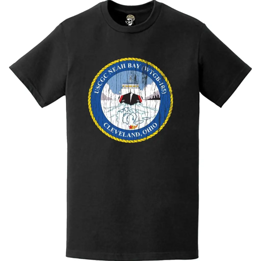 Distressed USCGC Neah Bay (WTGB-105) Ship's Crest Emblem Logo T-Shirt