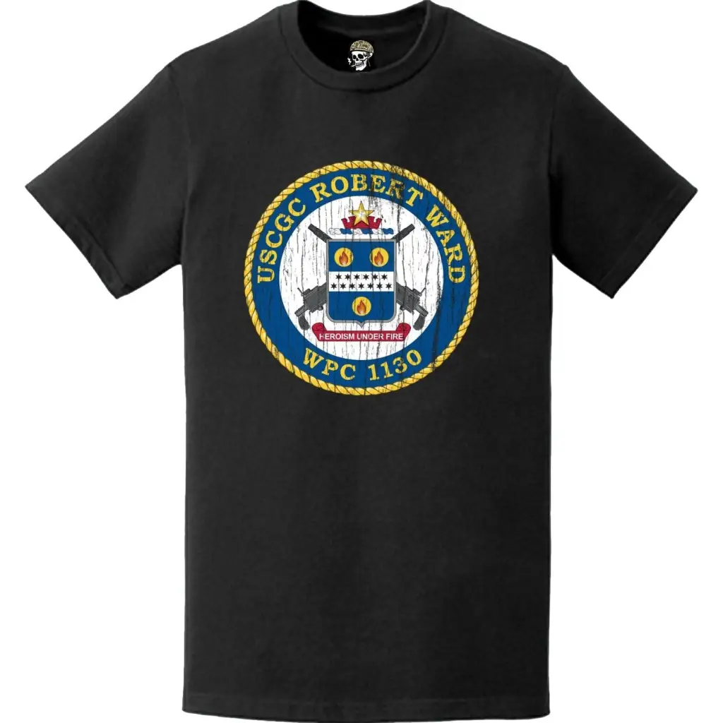 Distressed USCGC Robert Ward (WPC-1130) Ship's Crest Emblem Logo T-Shirt