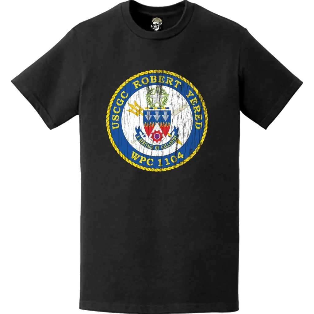Distressed USCGC Robert Yered (WPC-1104) Ship's Crest Emblem Logo T-Shirt