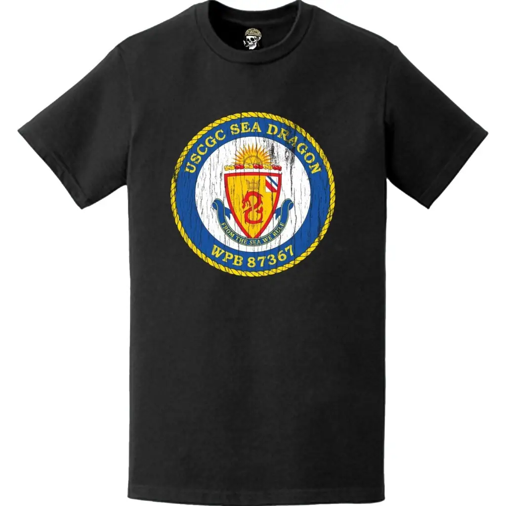 Distressed USCGC Sea Dragon (WPB-87367) Ship's Crest Emblem Logo T-Shirt