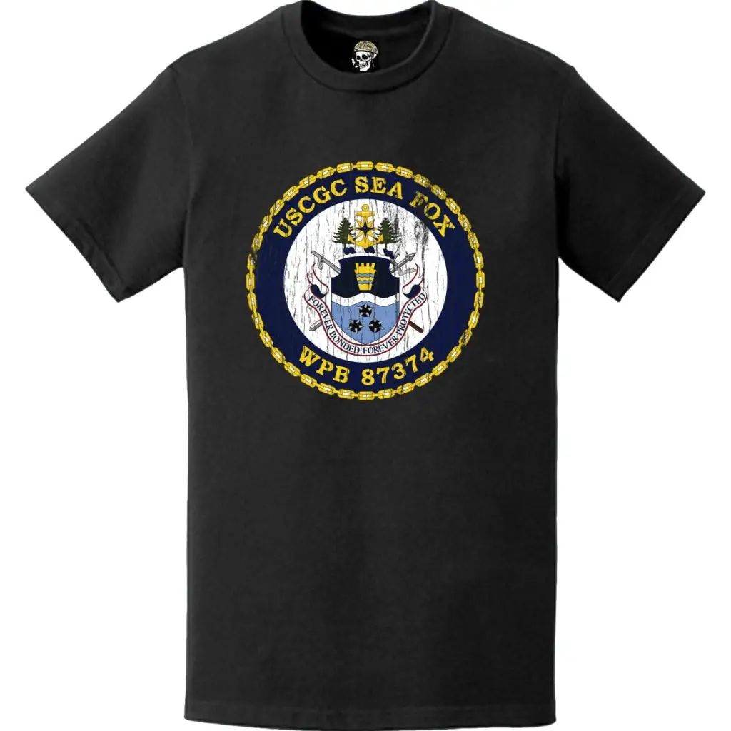Distressed USCGC Sea Fox (WPB-87374) Ship's Crest Emblem Logo T-Shirt