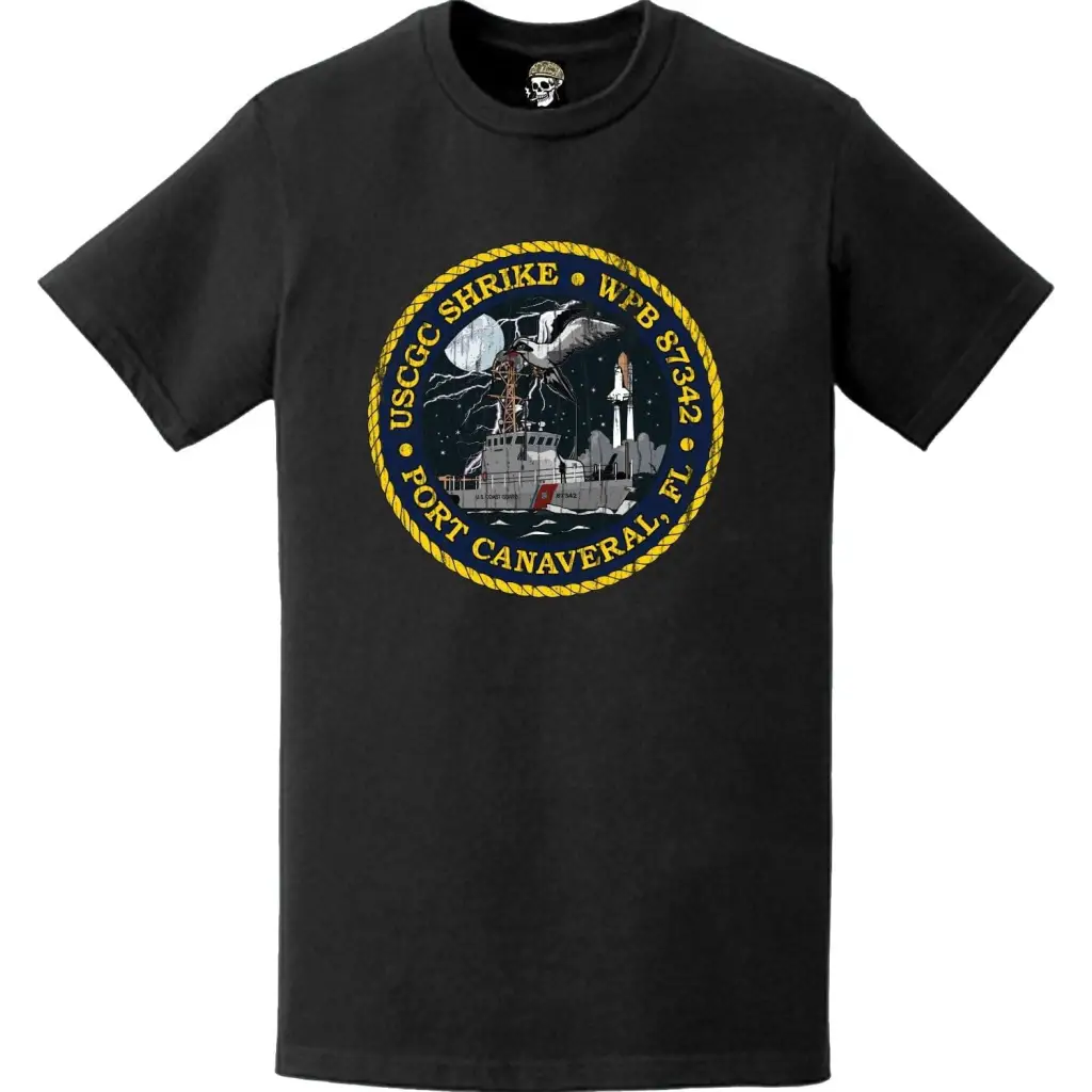 Distressed USCGC Shrike (WPB-87342) Ship's Crest Emblem Logo T-Shirt