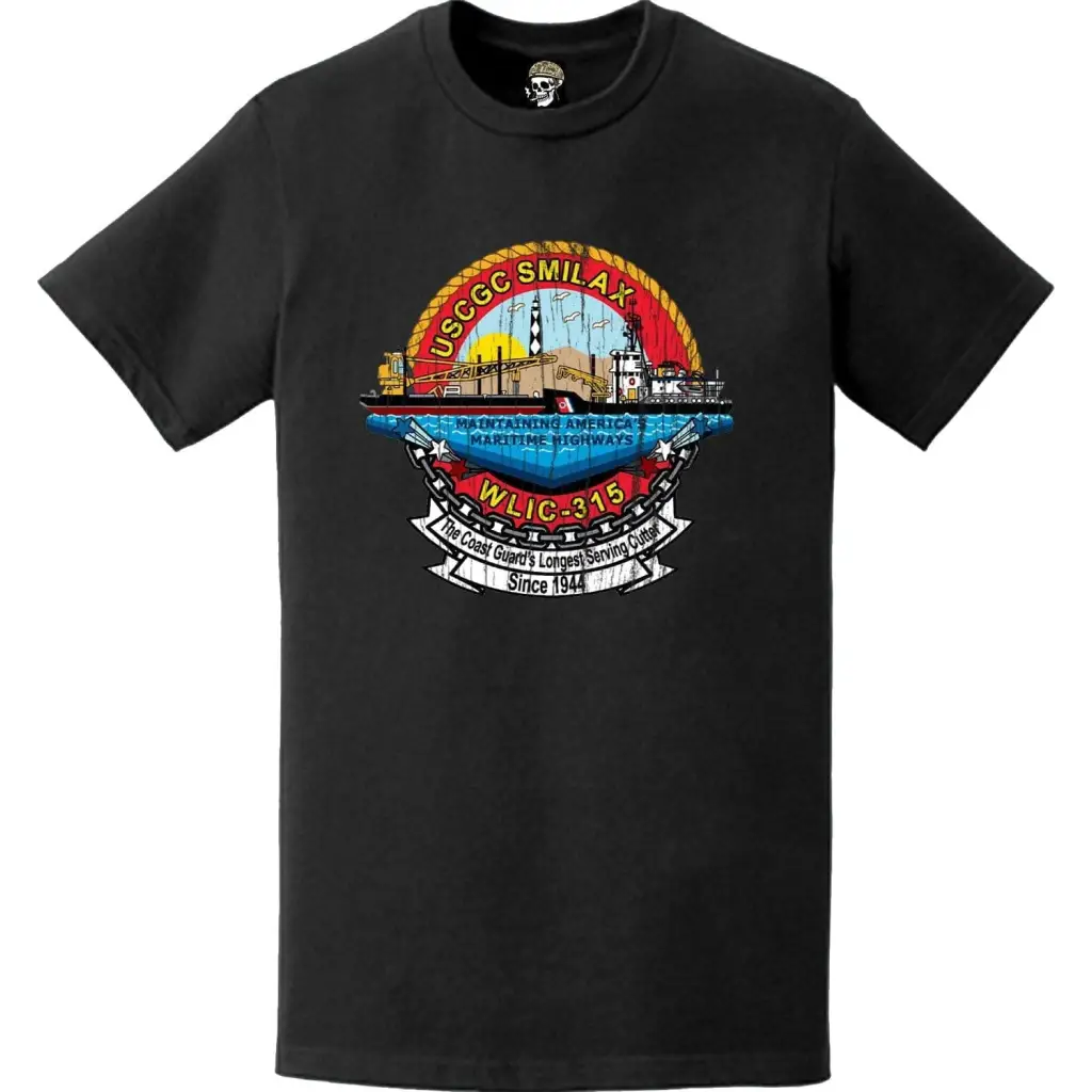 Distressed USCGC Smilax (WLIC-315) Ship's Crest Emblem Logo T-Shirt