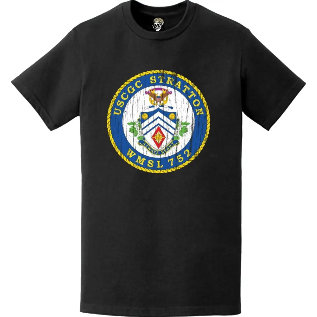 Distressed USCGC Stratoon (WMSL-752) Ship's Crest Emblem Logo T-Shirt