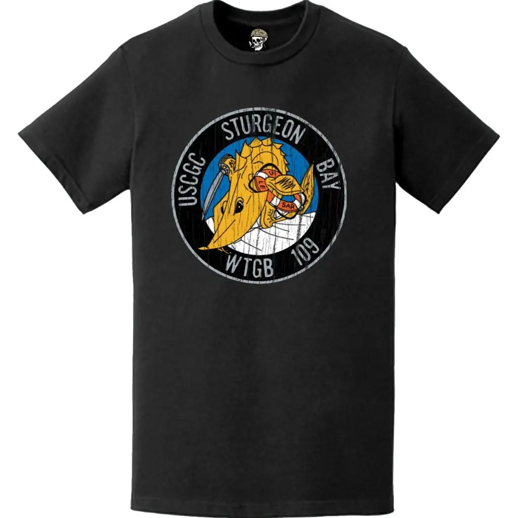 Distressed USCGC Sturgeon Bay (WTGB-109) Ship's Crest Emblem Logo T-Shirt