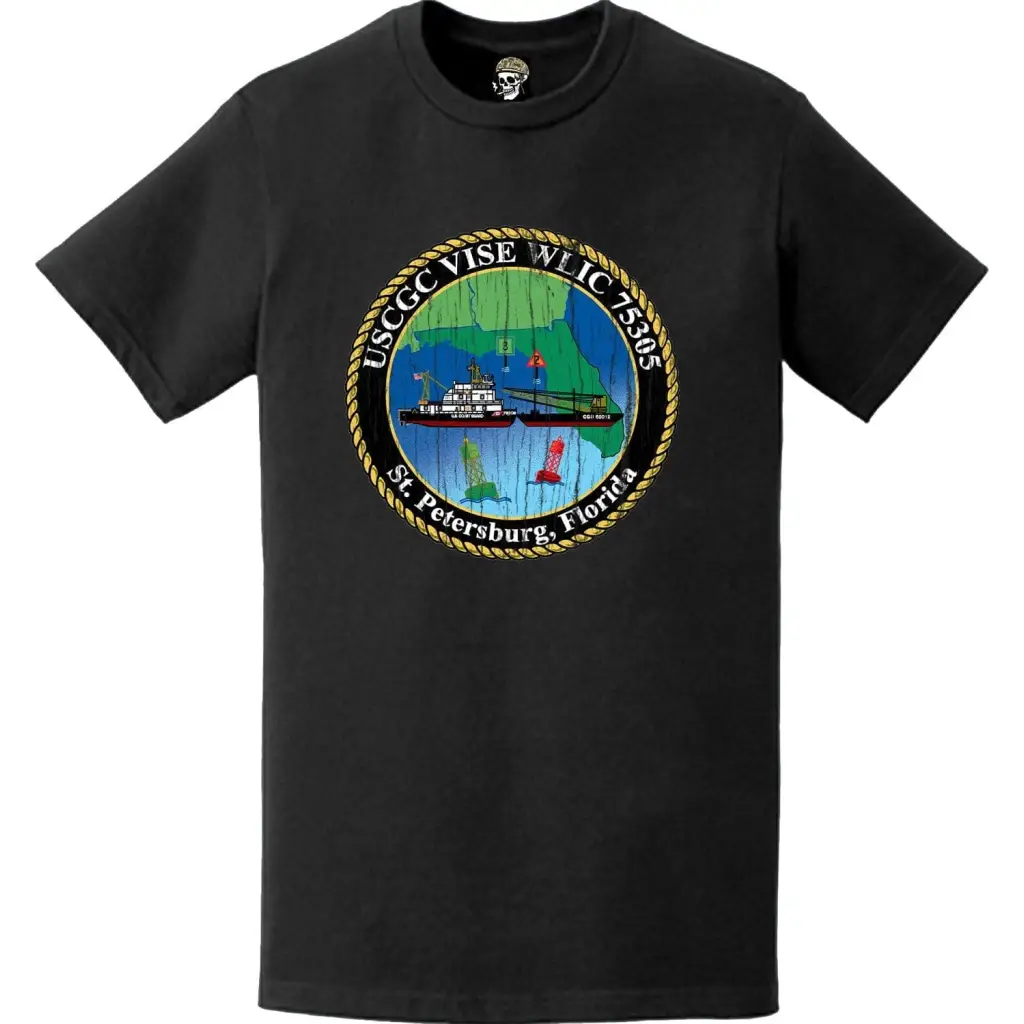 Distressed USCGC Vise (WLIC-75305) Ship's Crest Emblem Logo T-Shirt