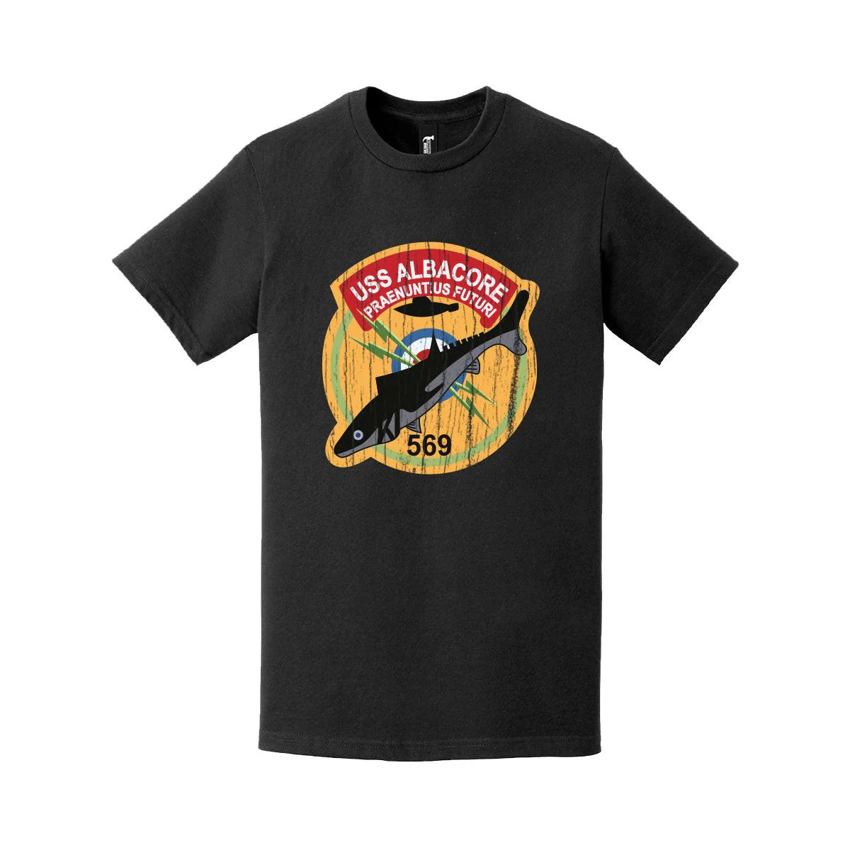 Distressed USS Albacore (AGSS-569) Logo Crest T-Shirt
