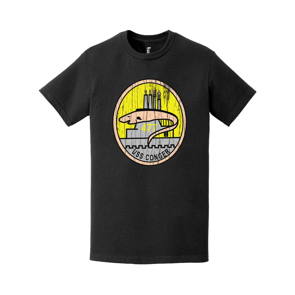 Distressed USS Conger (SS-477) Logo Crest T-Shirt
