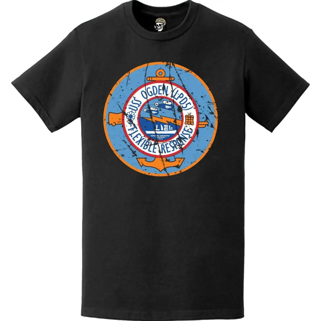 Distressed USS Ogden (LPD-5) Ship's Crest Emblem T-Shirt