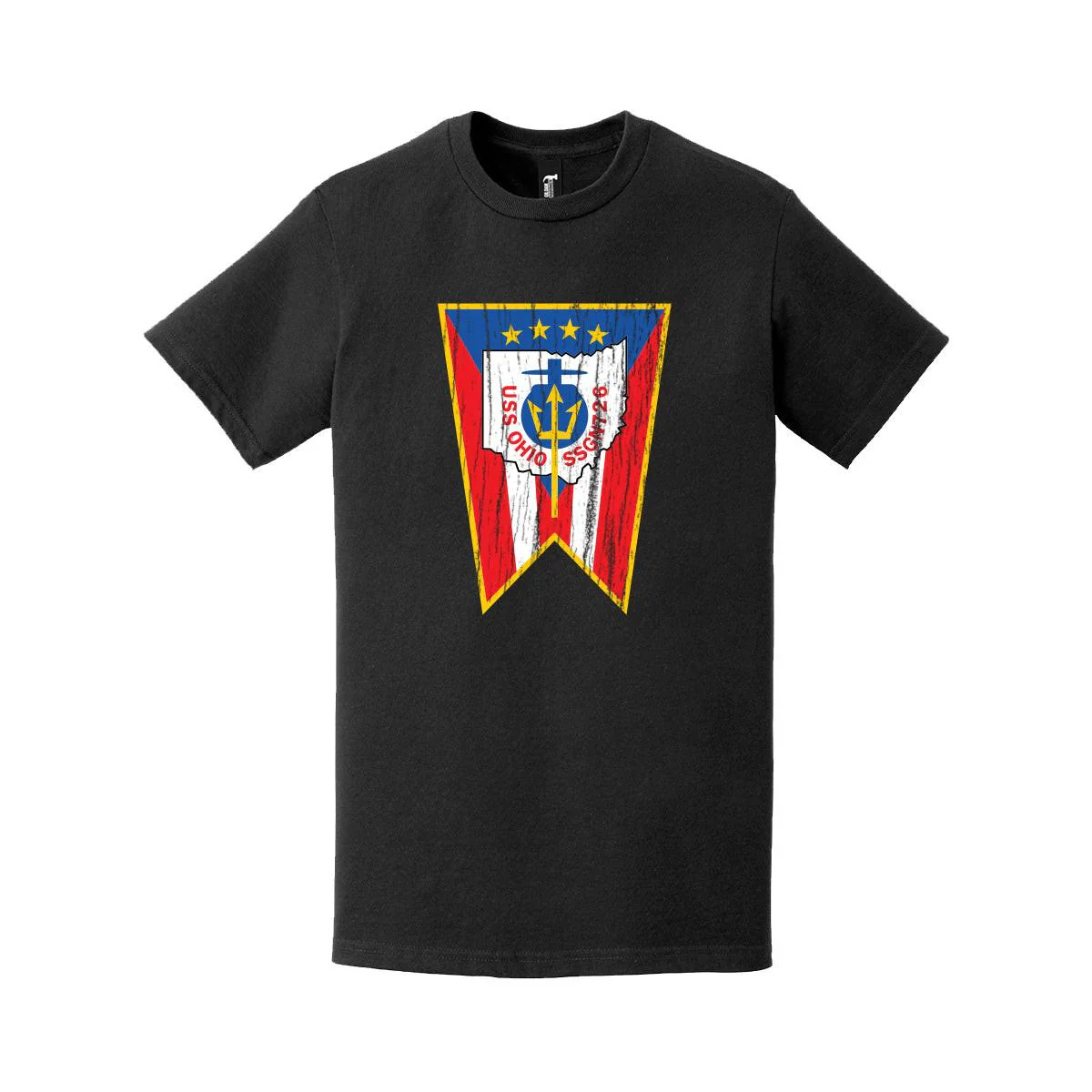 Distressed USS Ohio (SSGN-726) Emblem Crest T-Shirt